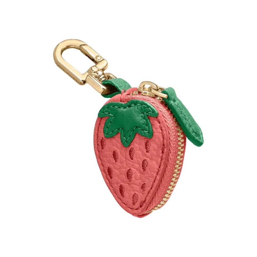 5189 Strawberry Coin Purse, Leather Bag Charm for Handbag, Cute Keychain